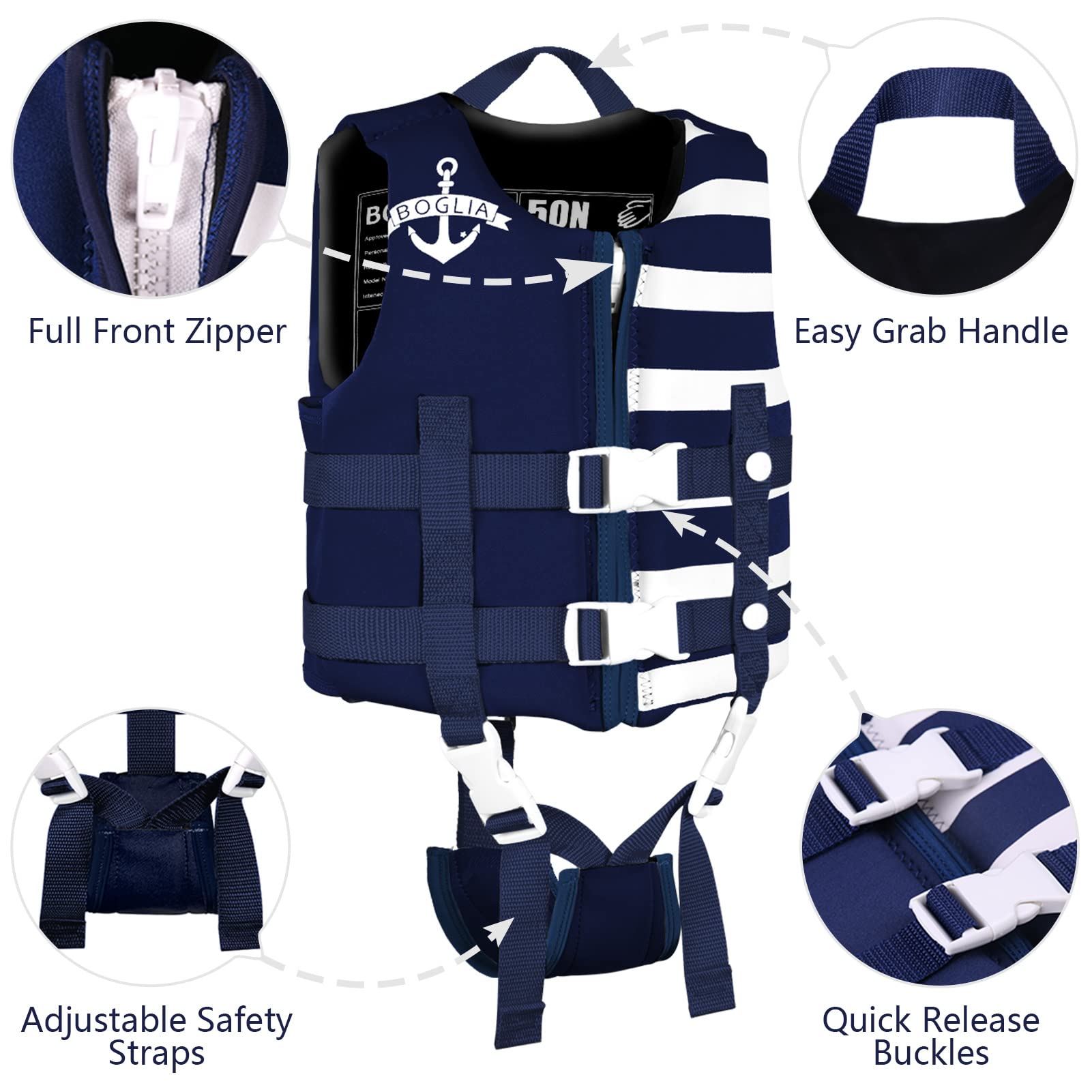 PROTAURI Kinder Schwimmerjacke - Jungen Mädchen Neopren Schwimmen Jacke Kleinkind Schwimmen Lernen Badeanzug Bademode Schwimmtraining Hilfe for 2-9+ Jahre/50N