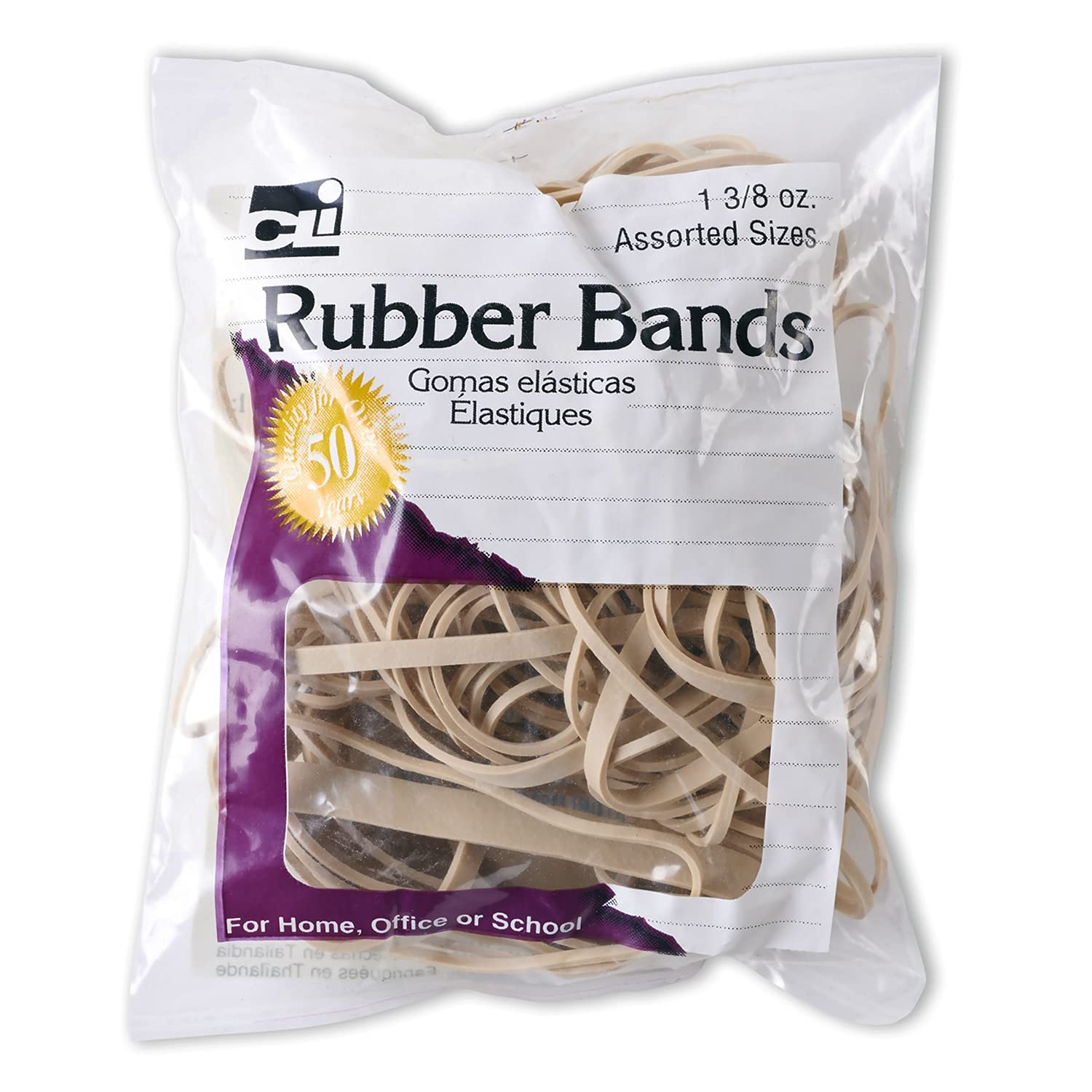 Charles Leonard Rubber Bands 3 8 Ounce Bags Amber Assorted Sizes 56381