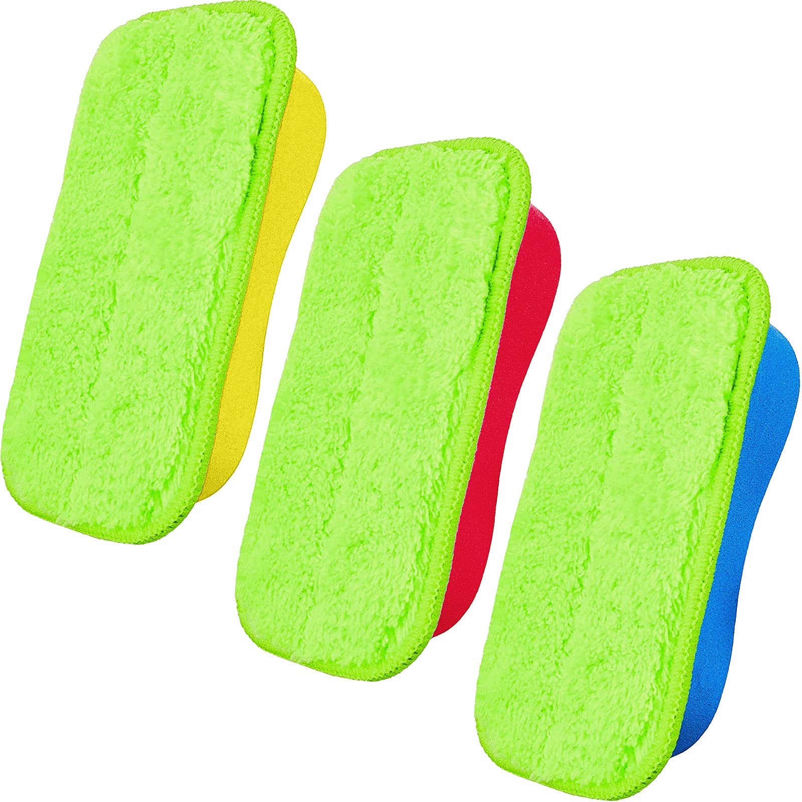 Zonon 3 Pcs Chalk Erasers Magnetic Reusable Dust Free, Blue