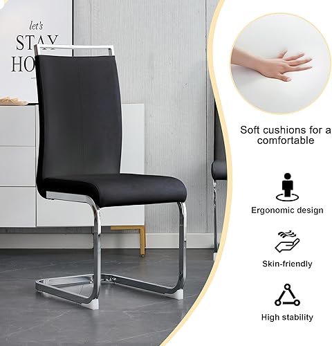 Miniatura 30 de JUFU Juego de Mesa de Comedor para 6, Mesa de Mármol Sintético y Juego de Sillas de 6, Juego de Mesa de Comedor Moderno para 6, Juego de Mesa de