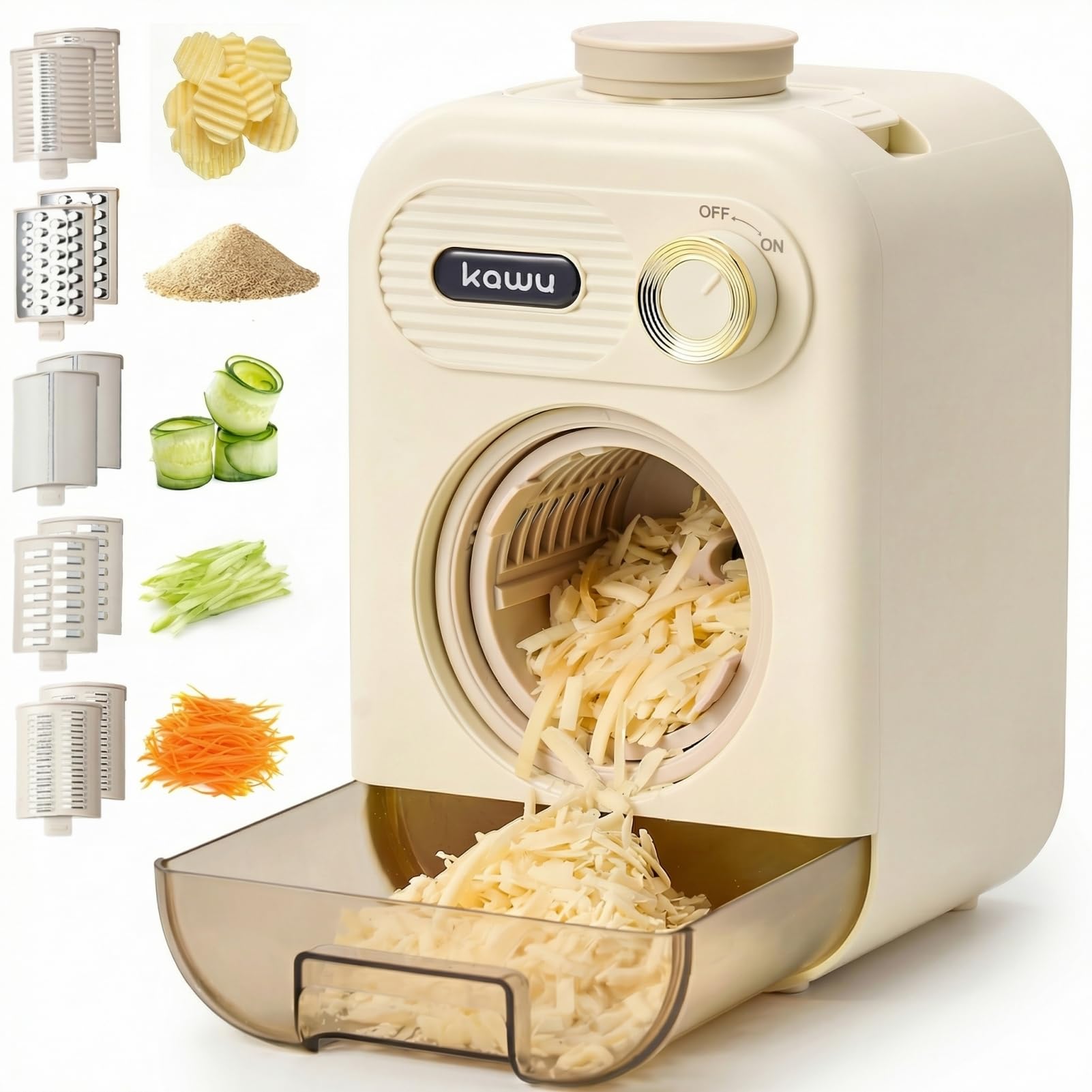 Amazon.com: Kawu Electric Cheese Grater, 5-in-1 Automatic