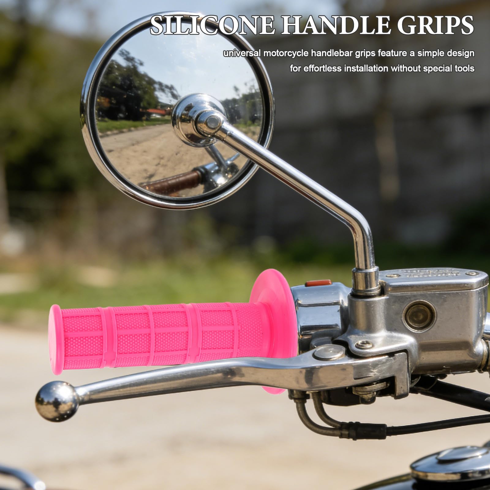 NUOBESTY 4er-Pack Motorrad-Handgriffe, rutschfeste Lenkergriffe, Ersatz-Silikon-Lenkerüberzüge, Komfortables Zubehör für Motorräder, pink