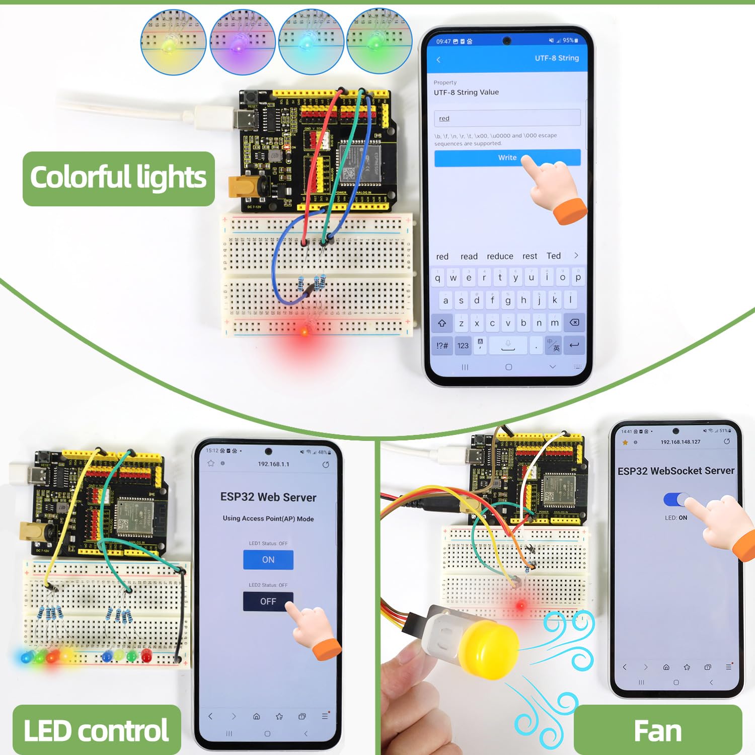 KEYESTUDIO ESP32 Kit di apprendimento IoT con oltre 60 progetti, tutorial Arduino e MicroPython, modulo WiFi Bluetooth, kit completo di componenti elettronici per principianti, produttori ed educatori