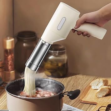 Household Electric Cordless Pasta Maker, Portable Pasta Maker, Automatic Handheld Noodle Maker Machine Multi-functional Spaghetti Making Machine - White