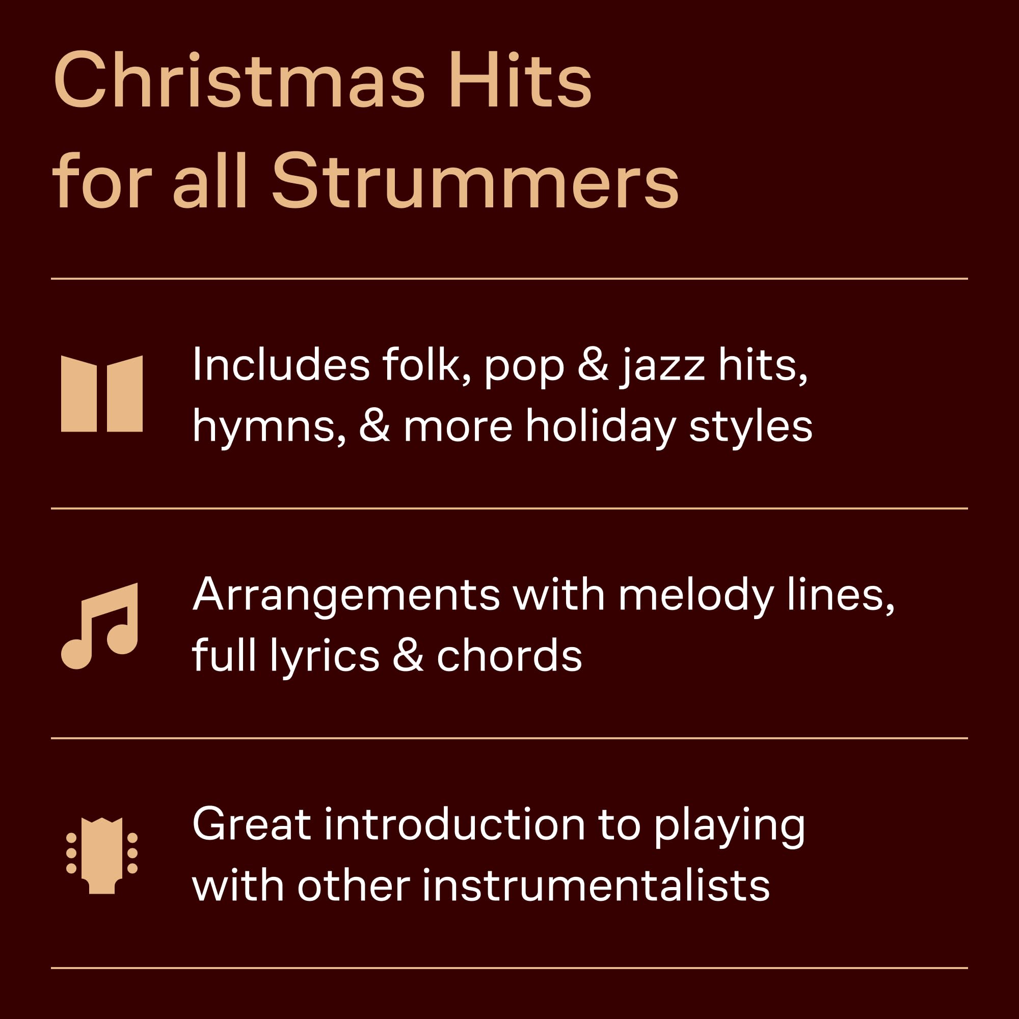 Christmas Songs: For Ukulele, Baritone Ukulele, Guitar, Banjo & Mandolin (Strum Together)