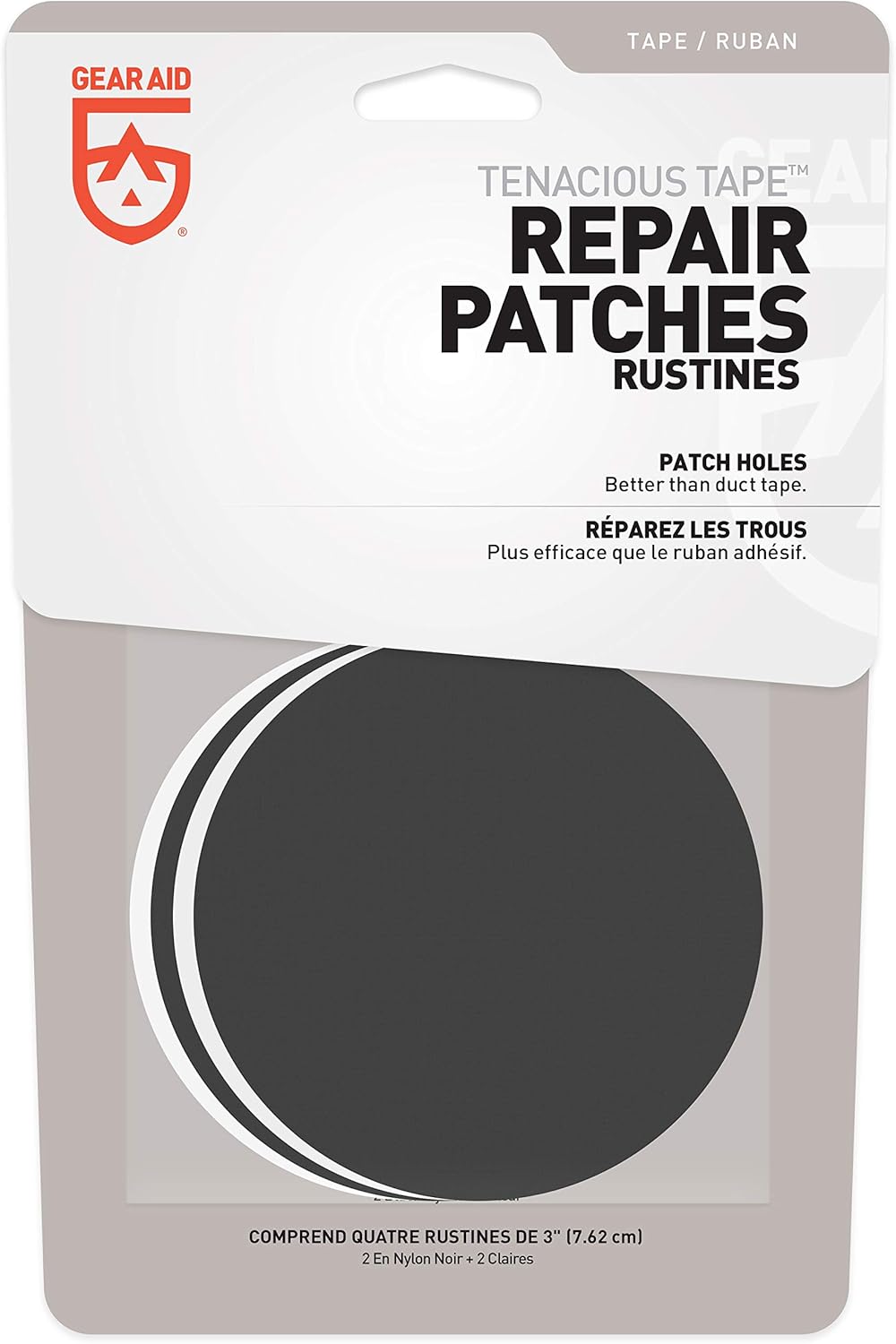 Best Deal Cheap 🛒 GEAR AID Tenacious Tape Repair Patches for Tents and Outdoor Gear, Black and Clear, 3” Rounds