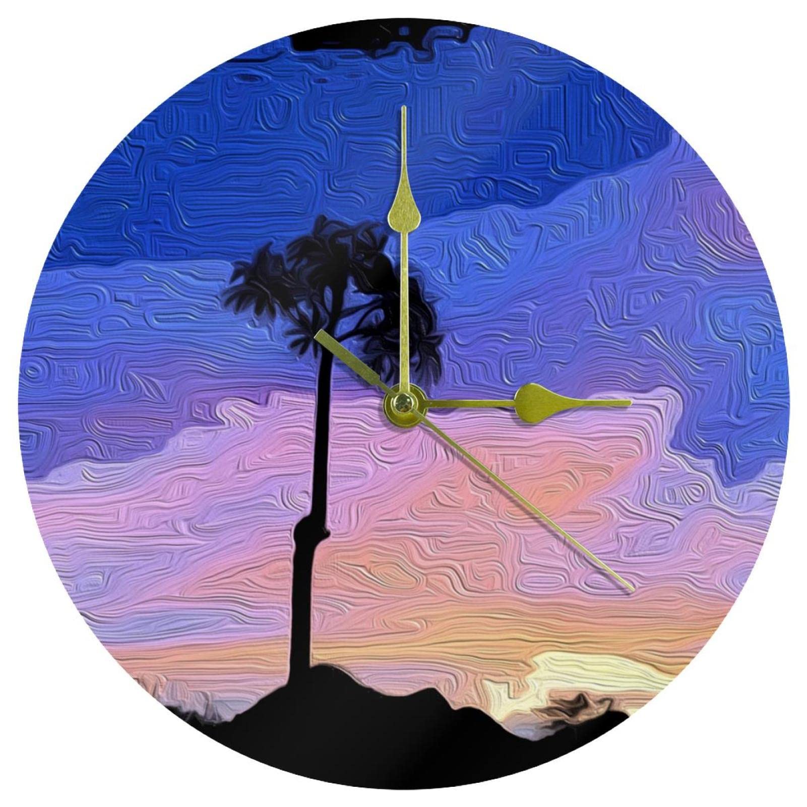 Horloge murale en acrylique ronde colorée 24 cm pour décoration murale