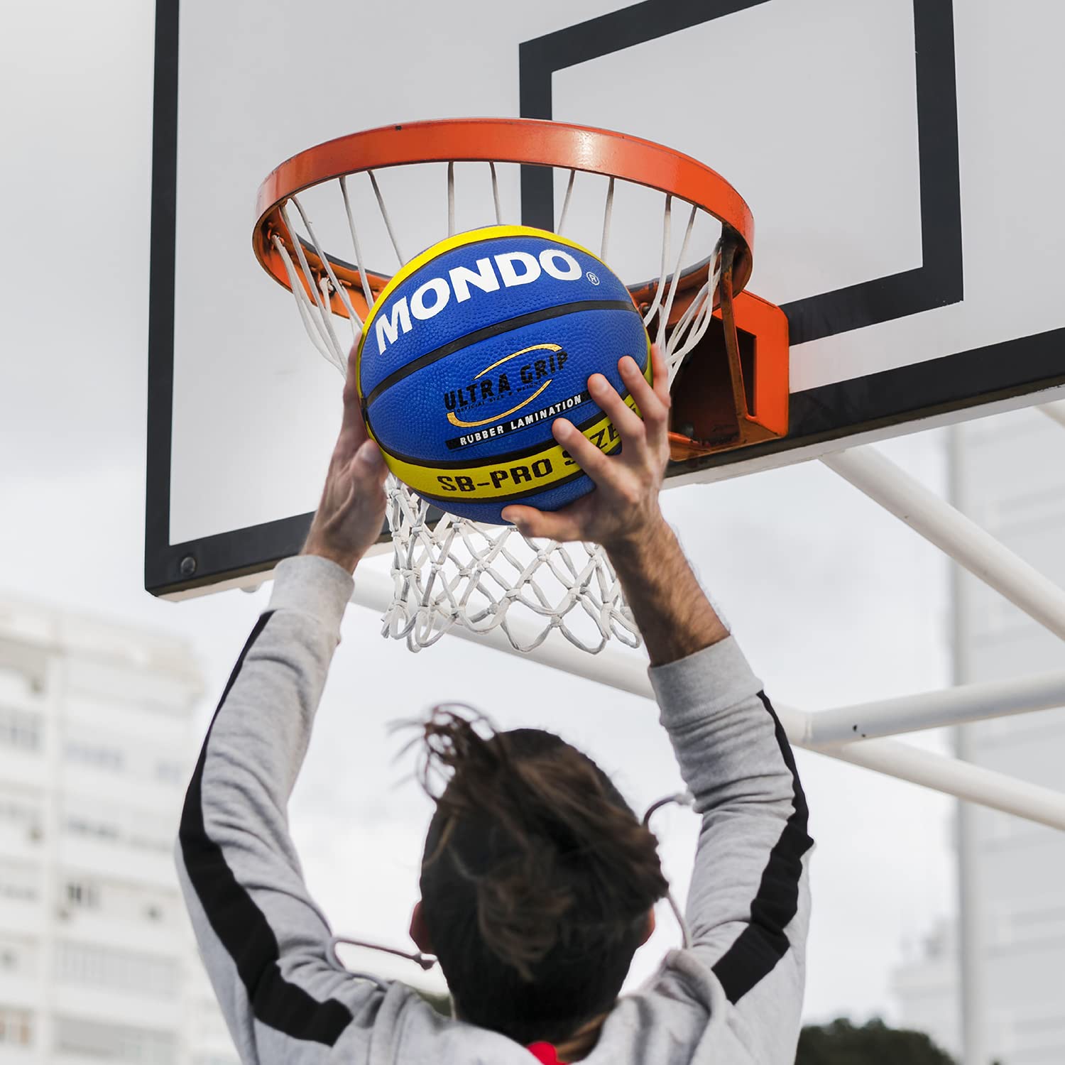 Pallone da basket Mondo-Basket SB-Pro 5, colore arancione e giallo, misura 5 (13734)