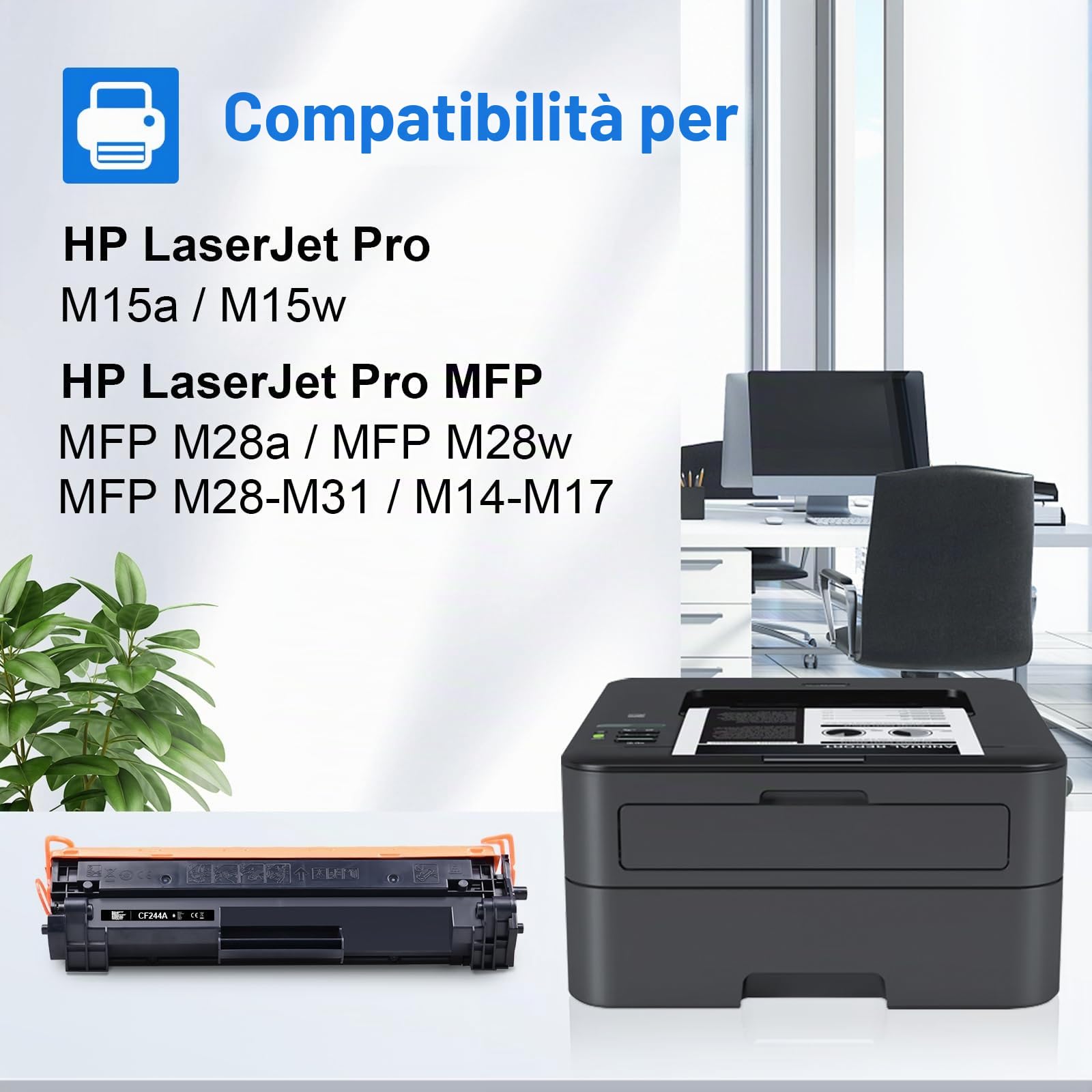 MYCARTRIDGE 44A Toner Compatibile per HP 44A - Sostituzione Toner per HP LaserJet Pro MFP M28w/M28a/M28/M15w/M15a/M15/M28-M31/M14-M17 (Nero)