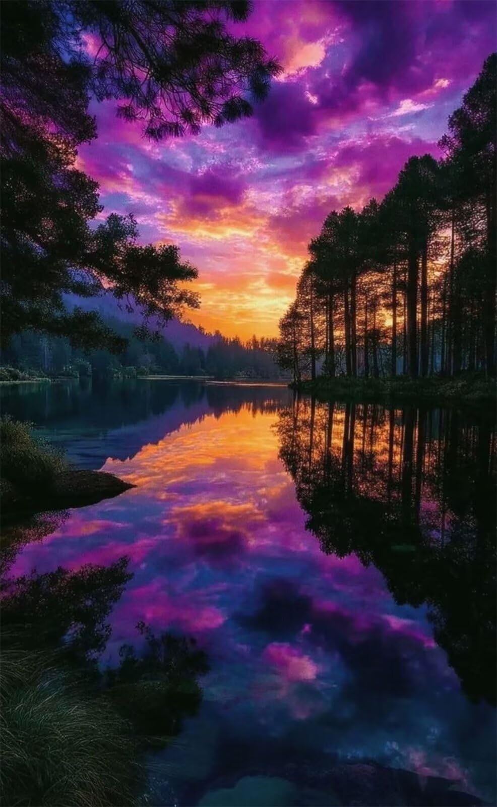 Sonnenuntergangslandschaft Jigsaw Puzzle 1000 Teile für Erwachsene - Kniffliges Kunstmotive Denkspiel, Beruhigendes Hobby & Elegante Raumdeko (75x50 cm)