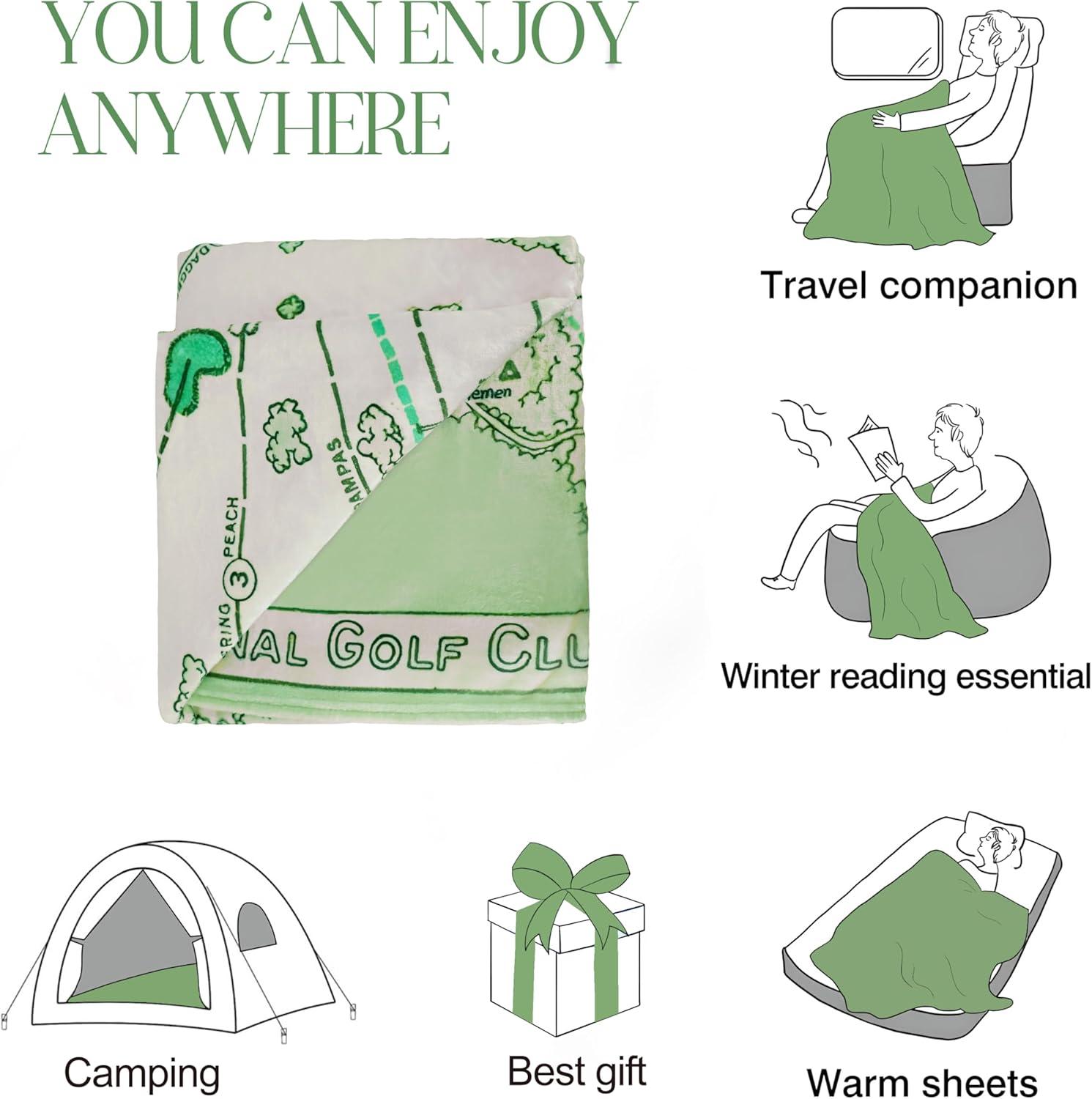 Golf Gifts for Men, Golfers, Funny Fathers Day Golf Gifts for Dad, Golf Gifts for Women, Soft Fleece Throw Golf Blanket for Birthday Gift, Golf 50" x 60" - Image 5