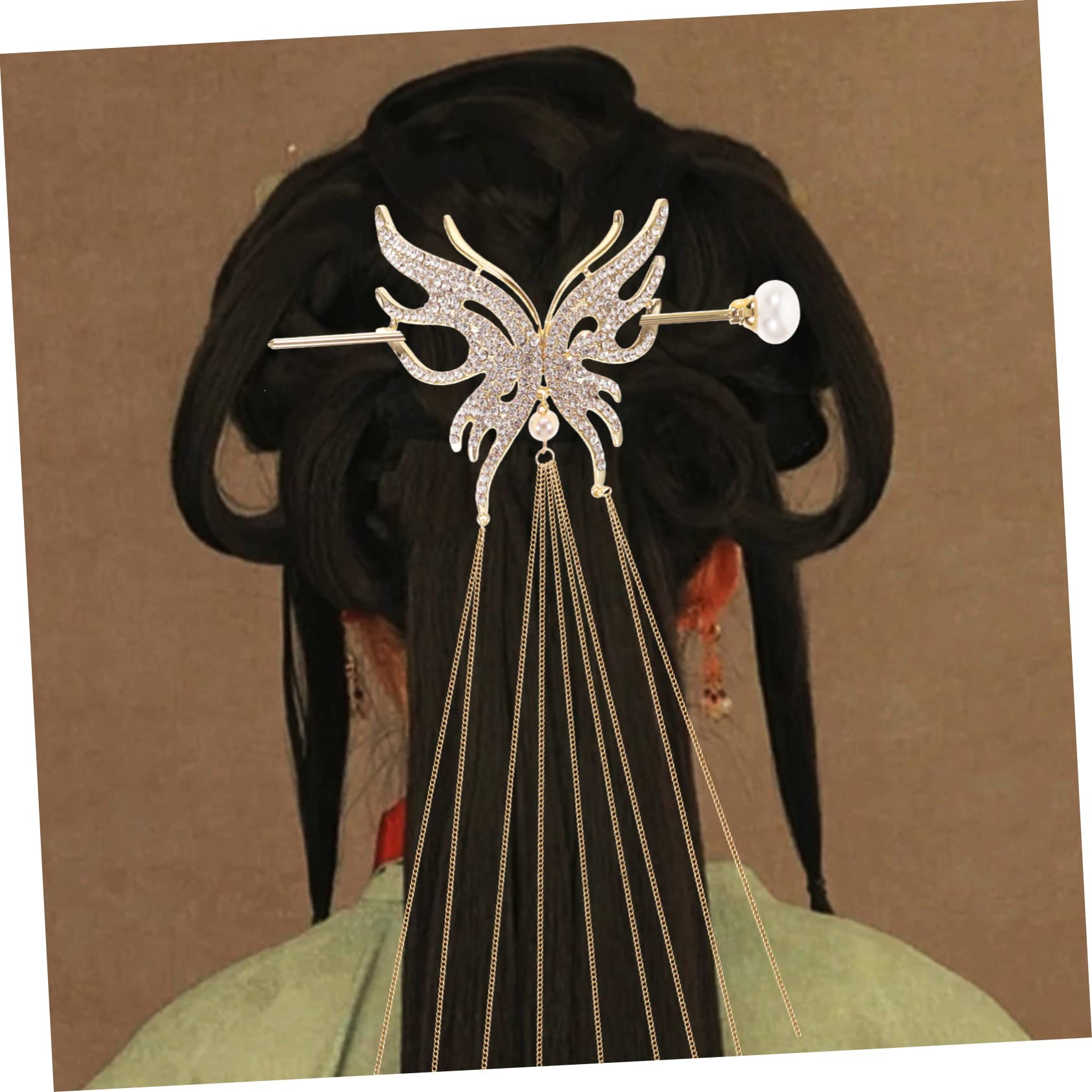minkissy 5pezzi Fermaglio Per Forma Di Farfalla Con Perle Accessorio Vintage Per Chignon Elegante e Resistente Per Donne Per Acconciature Quotidiane