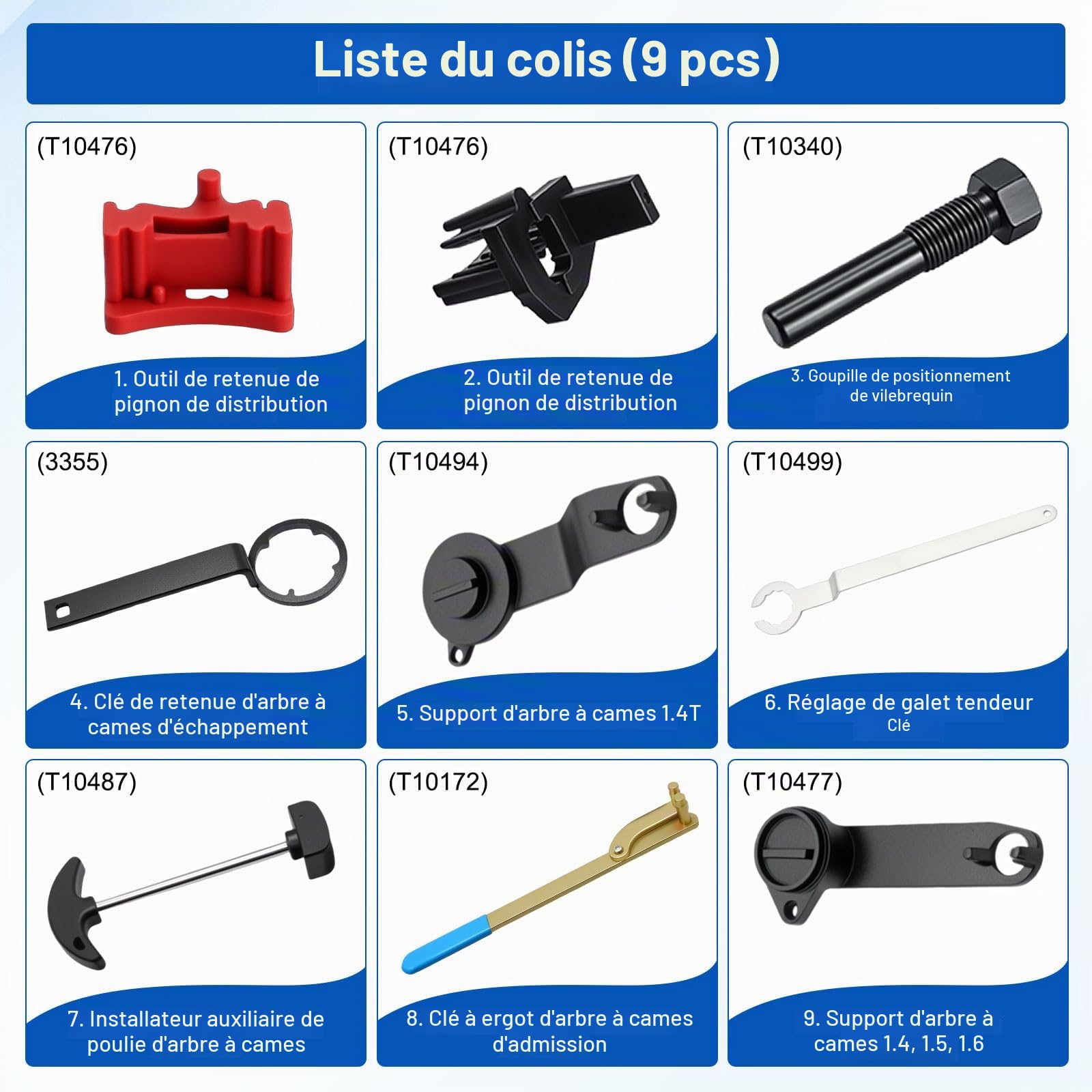 Taille à Dents Kit D'outils pour EA211 Moteurs 1.0 1.2 1.4L TSI TFSI FSI