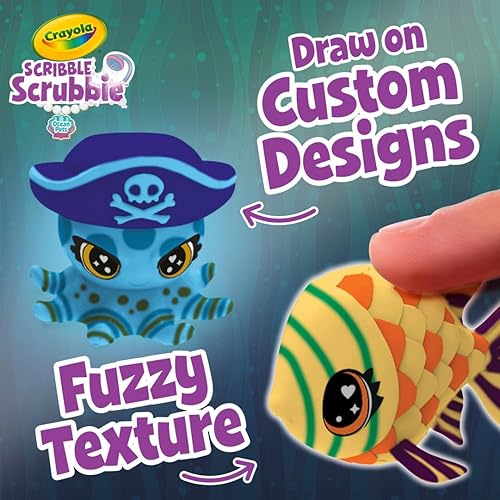 Miniatura 3 de Crayola Scribble Scrubbie Glow Lagoon - Juguetes de animales marinos, regalos para niños y niñas, mayores de 3 años