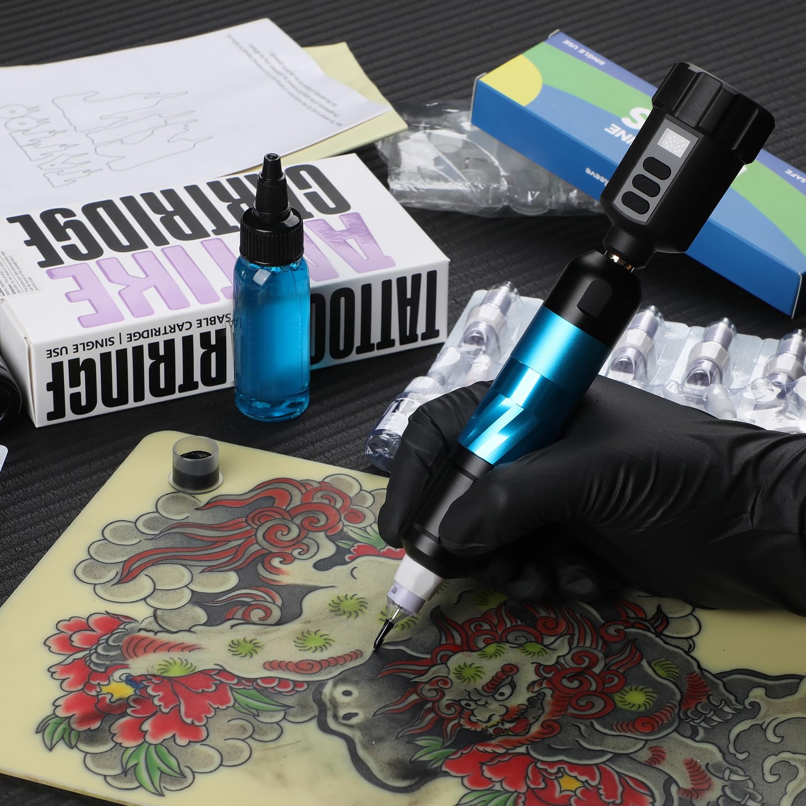 ANTIKE Wireless Tattoo Kit Tattoo Gun Kit Complete Rotary Pen Set
