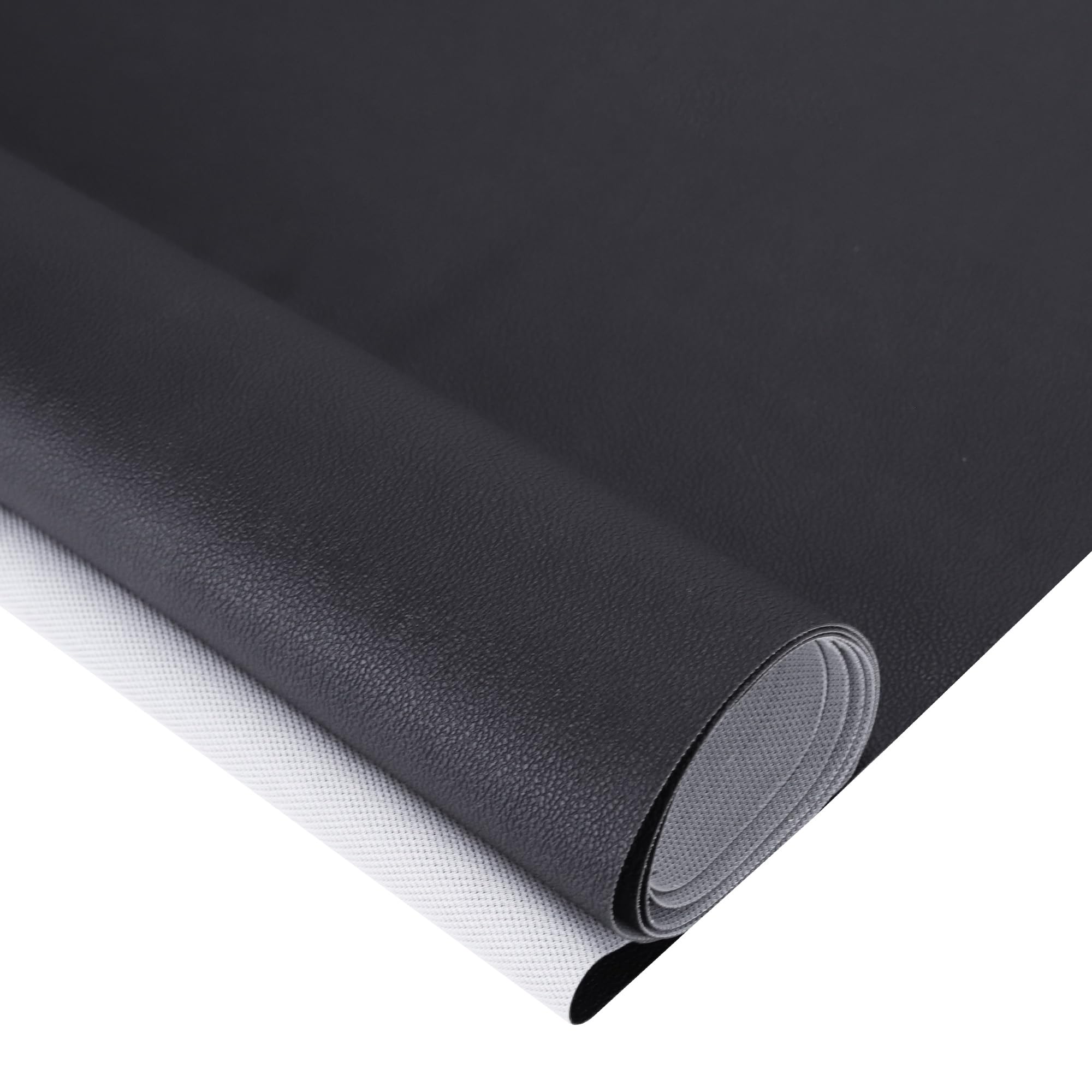 Faux Leather, Marine Vinyl PVC Leather for DIY Upholstery, Sofa Car Boat Seat Repair, Waterproof & Easy to Clean, Black (1 FT 55x12 Inch) - 1