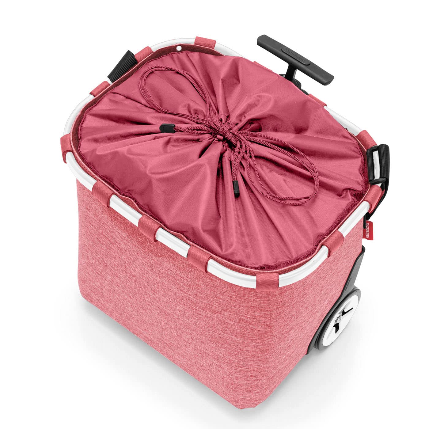 reisenthel carrycruiser Twist Berry – Tragbarer Einkaufstrolley mit stabilem Aluminiumrahmen, Schultergurt und herausnehmbarer Netz-Innentasche – Aus wasserabweisendem Material