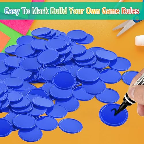 Miniatura 10 de Coopay 500 discos de plástico para contadores de aprendizaje, discos de conteo de fichas de bingo para práctica de matemáticas y fichas de póquer,
