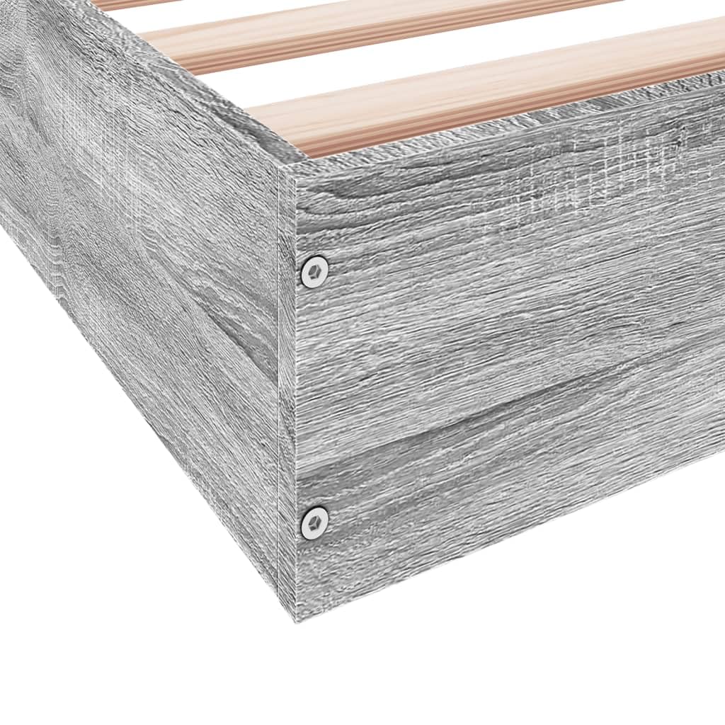 vidaXL Giroletto Grigio Sonoma 140x200 cm in Legno Multistrato, Mobile Camera da Letto, Letto, Struttura Letto, arredo Camera da Letto, Base Letto