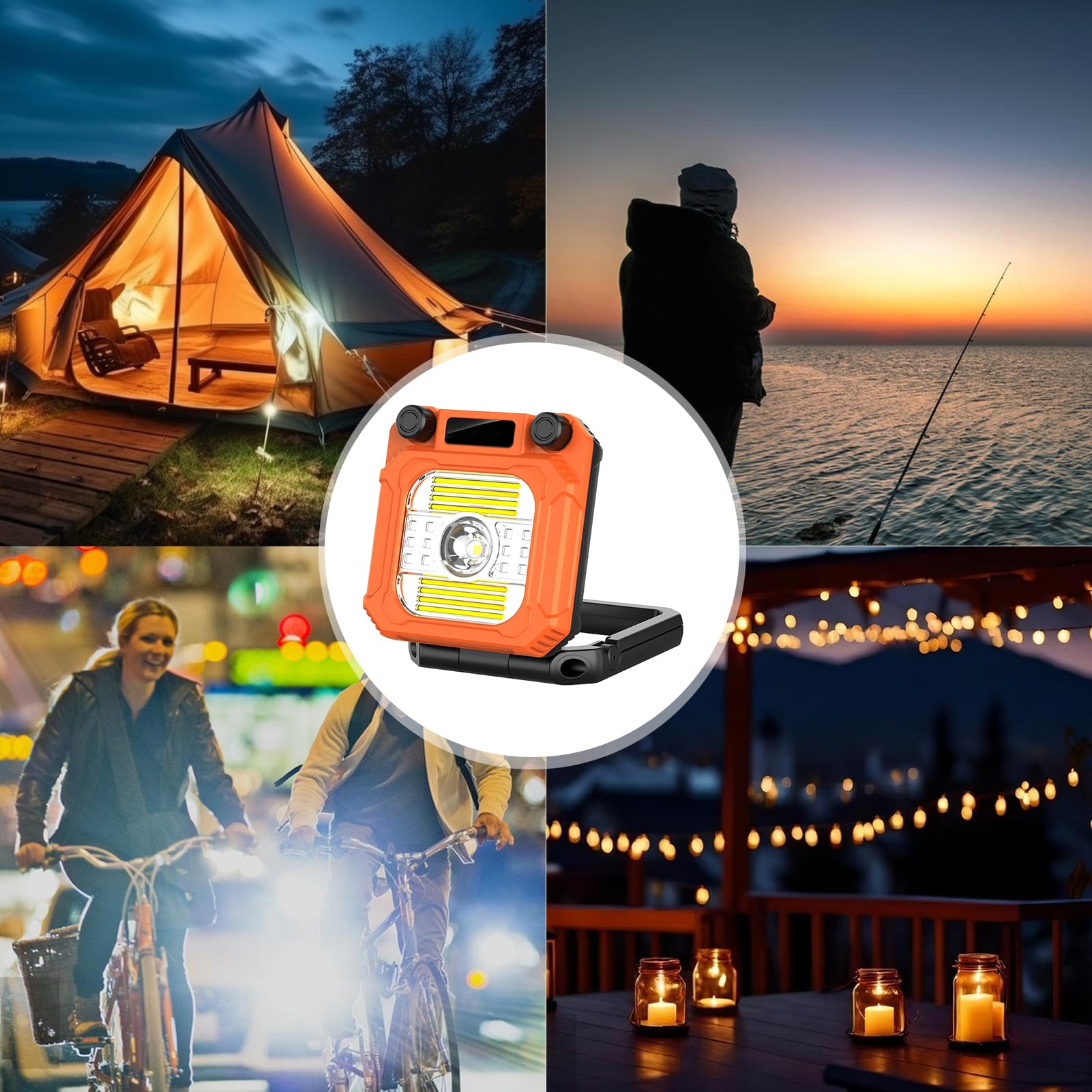 Luz De Camping Linterna Recargable Portátil Plegable Luz Lámpara | Luces De Camping Recargables Exterior, Camping, Tienda De Campaña, Patio, Jardín, Patio, Interior, Trabajo, Linterna, Farol,