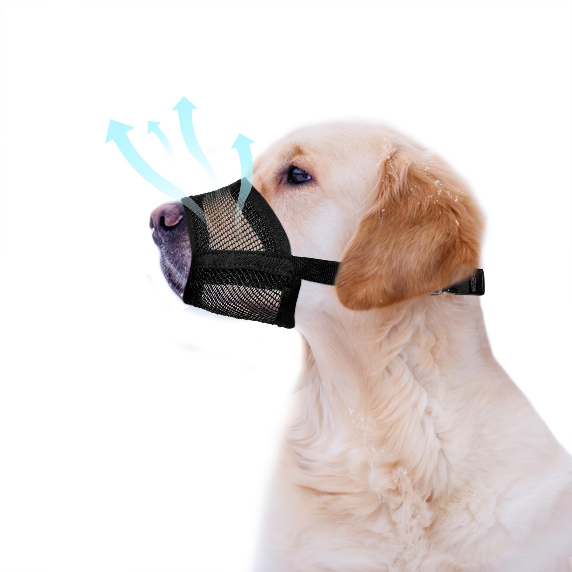 Evollax Dog Muzzle Medium Sized Dogs – Soft Air Mesh Muzzle for Medium Sized Dog | Muzzles for Dogs | Mussle to Stop Biting, Barking and Chewing Perfect for Small to Large Doge