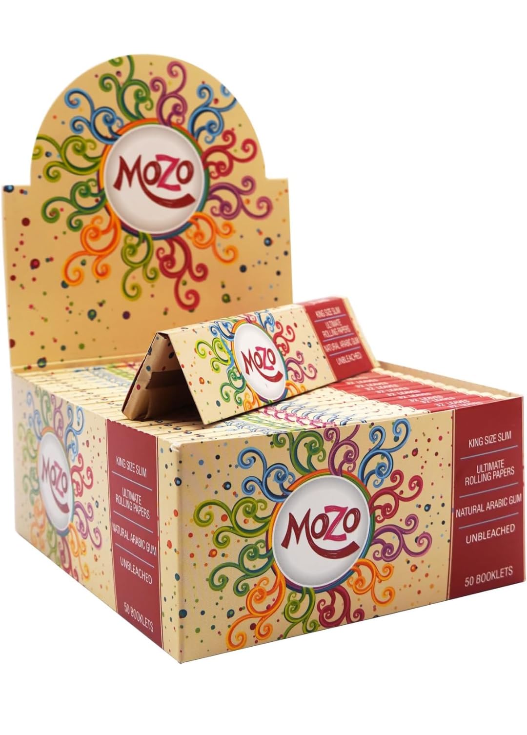 King Size Slim Unbleached Papers - 50 Papers in One Booklet - 1 Box Includes 50 Booklets