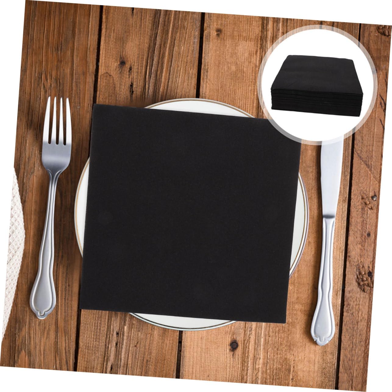 MAGICLULU Diseño Resistente Que Previene Fugas Negro Gruesas y Elegantes 100 Servilletas de Papel para Cenas y Bodas Ideales para Eventos y Recepciones
