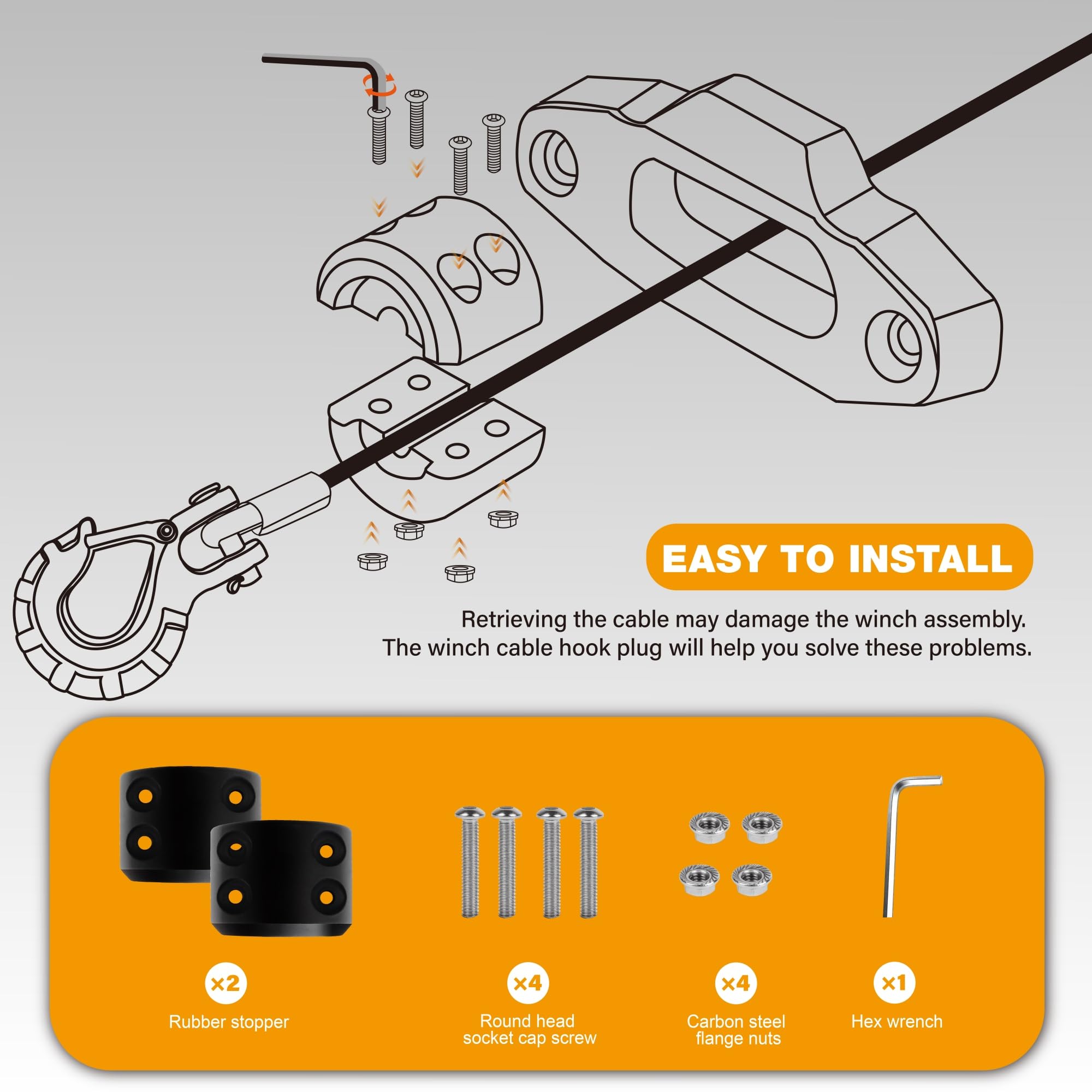 Winch Stopper for ATV UTV - Secure Your Cable -6 Winch Stopper for ATV UTV - Secure Your Cable -6