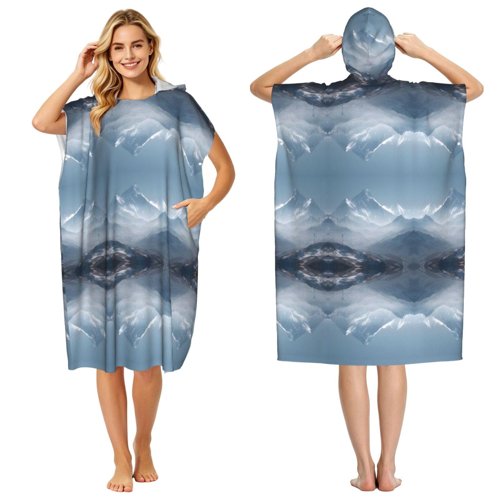 Poncho à capuche imprimé peignoir à langer serviette de bain été surf