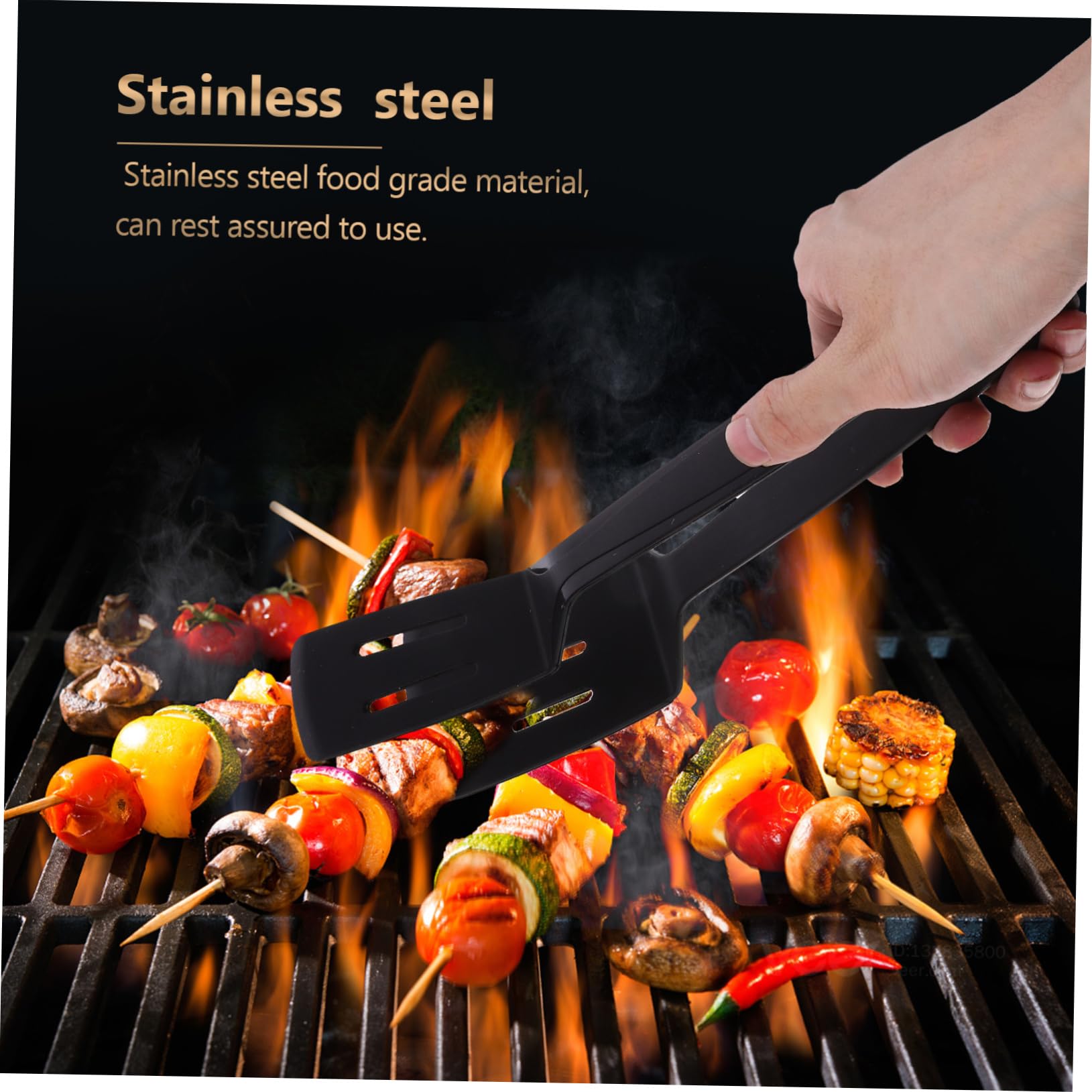 IMIKEYA 5 Stück Silikon Fischspatel Küchenschaufel Küchenkochzange Lebensmittel Flip Schaufelklemme Küchenklemme Zange Spatel Zange Zum Kochen Silikon Kochzange Schwarzer