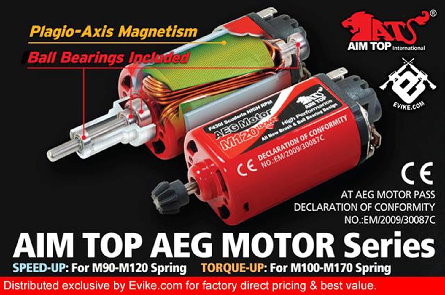 Evike - AIM High Performance AEG Airsoft Tornado Speed-Up Motor (Type: Long Type)