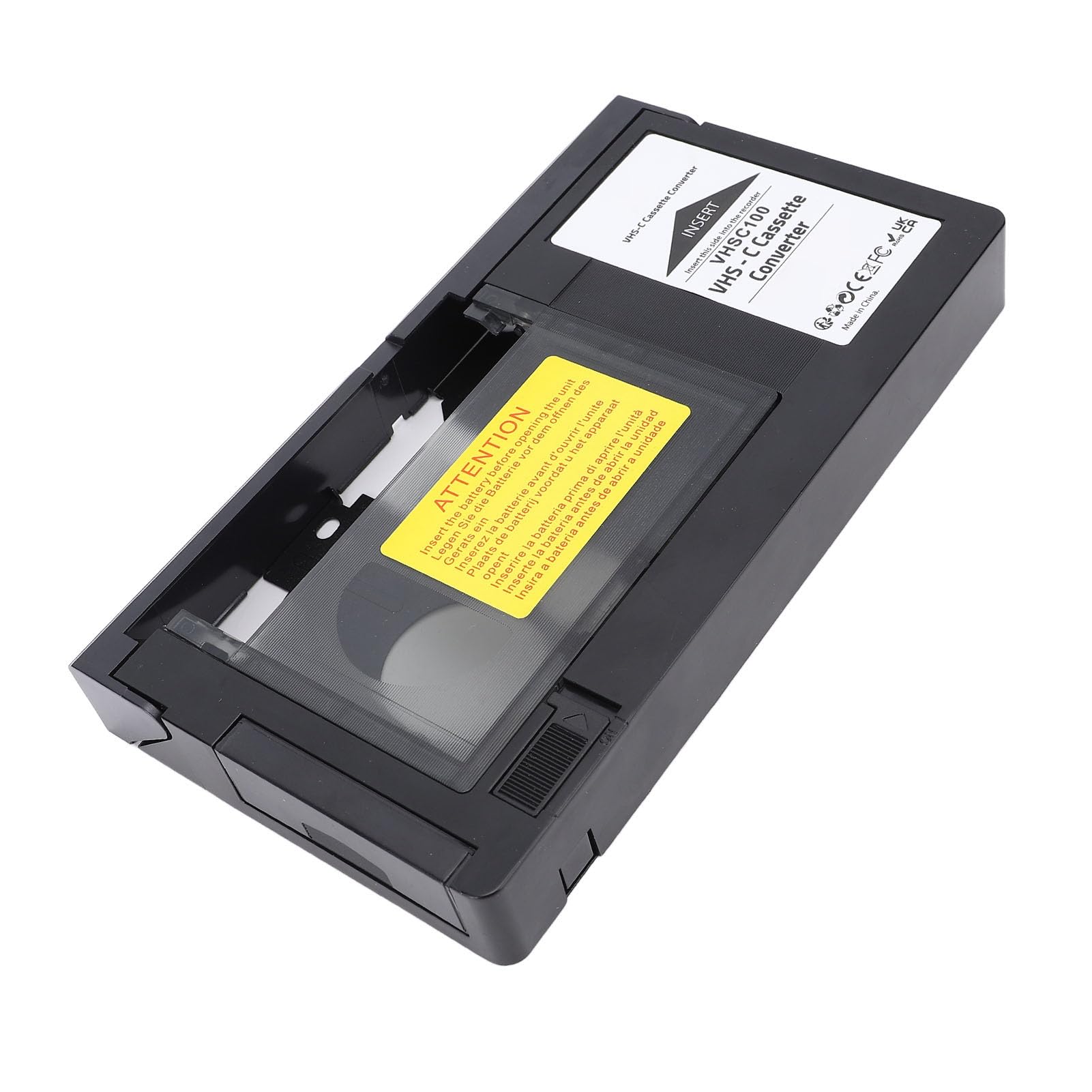 Adaptateur de Cassette VHS C, Compatible 12 Mm SVHS VHS C vers VHS, Caméscopes Motorisés VHS VHS C vers VHS, pour Lecteur de Cassette Vidéo VHS vers Conversion Numérique