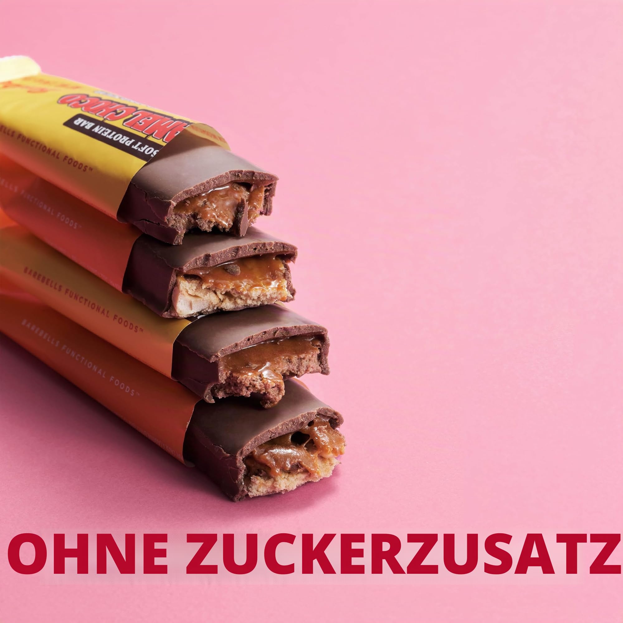 Barebells Soft Protein Bar | zuckerarme Protein Riegel/Eiweißriegel (Caramel Choc, 12x55g)
