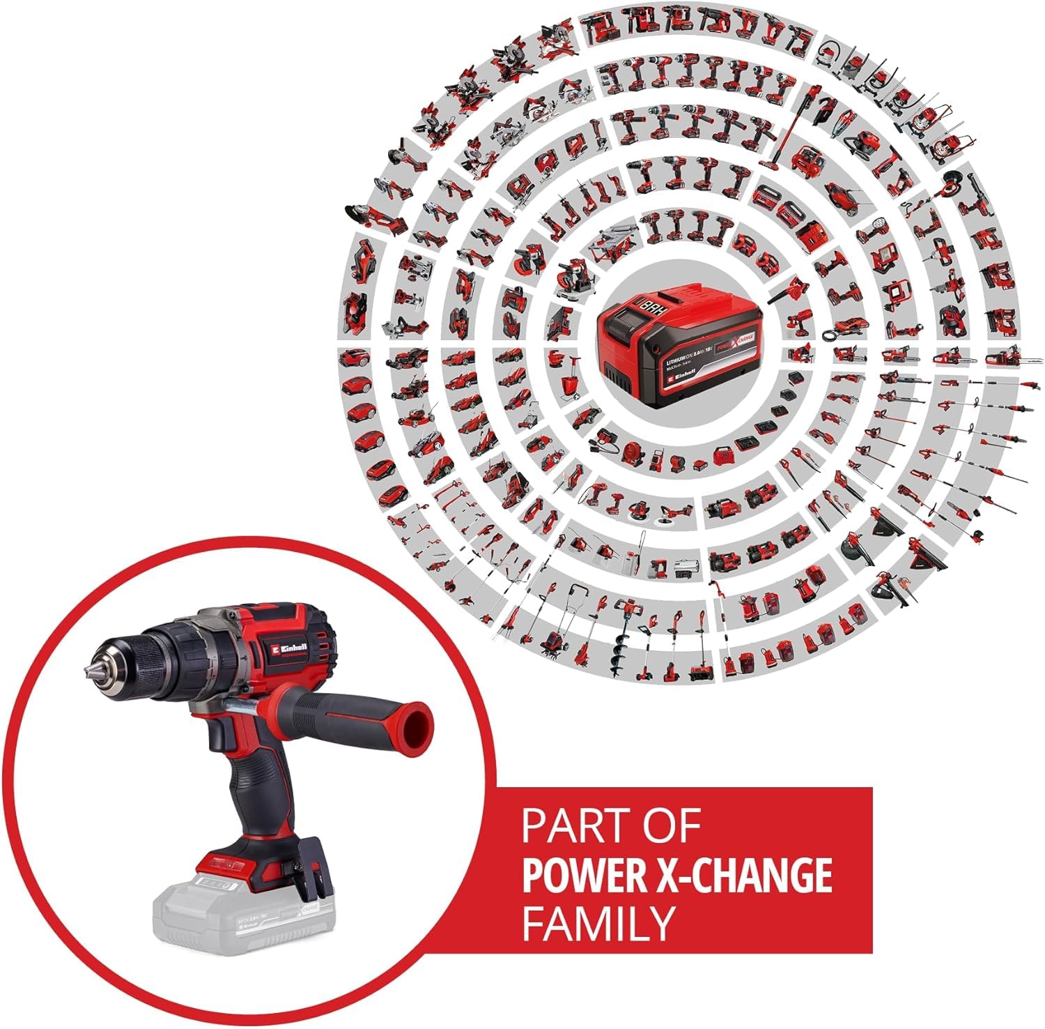 Einhell Professional Akku-Schlagbohrschrauber TP-CD 18/70 Li-i BL - Solo Power X-Change (18 V, Brushless, 70 Nm, Schlagbohrfunktion, 13 mm Bohrfutter, 2 Gang, ohne Akku)