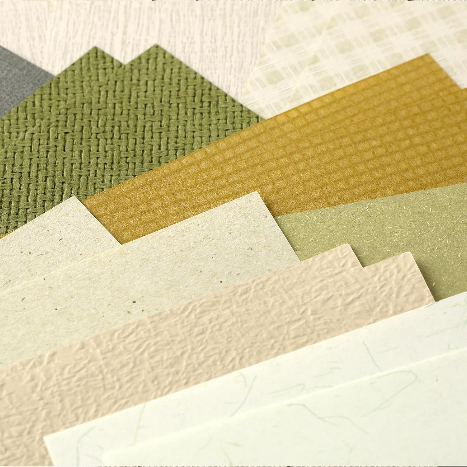 LewuwoPoing 30 Sheets Textured Art Paper Assorted Set 5x8 Inches a5 Mixed Special Craft Paper for Scrapbooking Junk Journaling Supplies dialy Plan Gift Card Embellishments Work (Green)