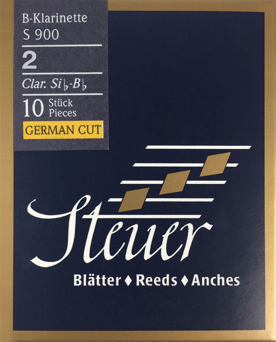 Steuer - Canas Clarinete En Sib Blue Line S900, corte alemán, caja de 10, fuerza 2