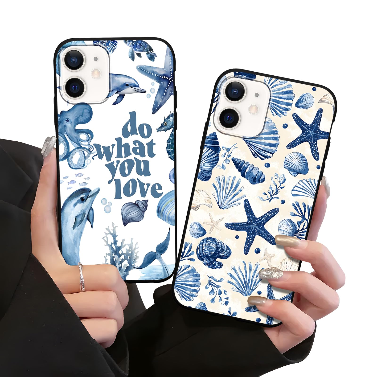 Amazon.com: Zrutru 2 Pack Cute Ocean Phone Case for iPhone 12/12
