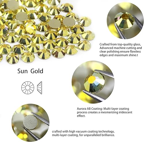 Vista 88 de Genie Crystal ss34 Red Glass Rhinestones 288 Pcs, 7.0 mm Big Light Siam Flatback Rhinestone, Diamond Cut Gems for Crafts, Face Mask, Makeup