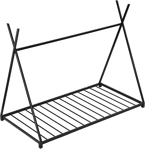 Miniatura 42 de Cama de casa individual para niños, cama Montessori de metal, marco de cama, cama de juego con listones para niñas y niños, no necesita somier,