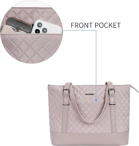 Miniatura 5 de KROSER Bolsa de mano para laptop de 15.6 pulgadas con puerto USB, bolsa de trabajo grande, bolsa de hombro para computadora para mujer, funda de