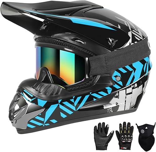 SPARK DOT Casco de Motocross Juvenil Cascos de Dirt Bike para Niños - Cara Completa, Ligero y Transpirable para Bicicleta Eléctrica Todoterreno