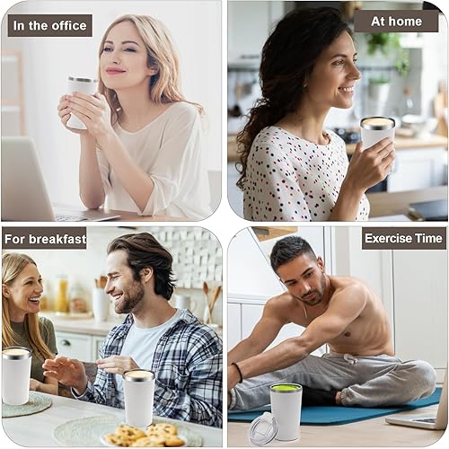 Miniatura 5 de Taza de café magnética autoagitable, taza recargable con tapa y base extraíble, taza de mezcla magnética automática, taza de agitación magnética