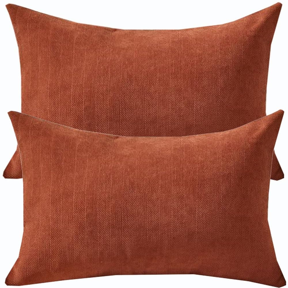 SWJ-swjssb Pillow Cases 50x70 cm Extra Large Cushion Covers 40x60, 30 x 70,30x50,30x60 Cm Chenille Pillow Cover With Zipper Decorative Pillowcases For Pillows Sofa Bed Couch(Brown,30x50 cm Set of 2)