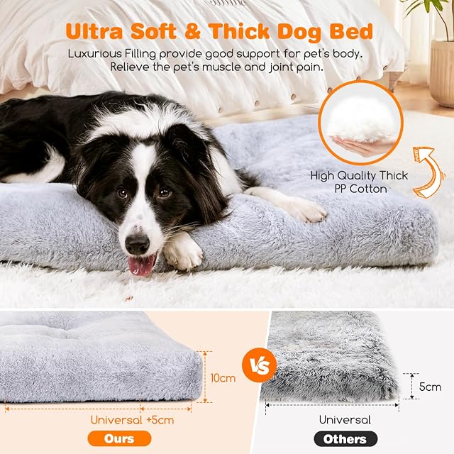 Foto 2 de 7 de Nobleza Cama Lavable para Perro Grande, Super Suave y Esponjosa Anti-Ansiedad, Felpa con Fondo Antideslizante