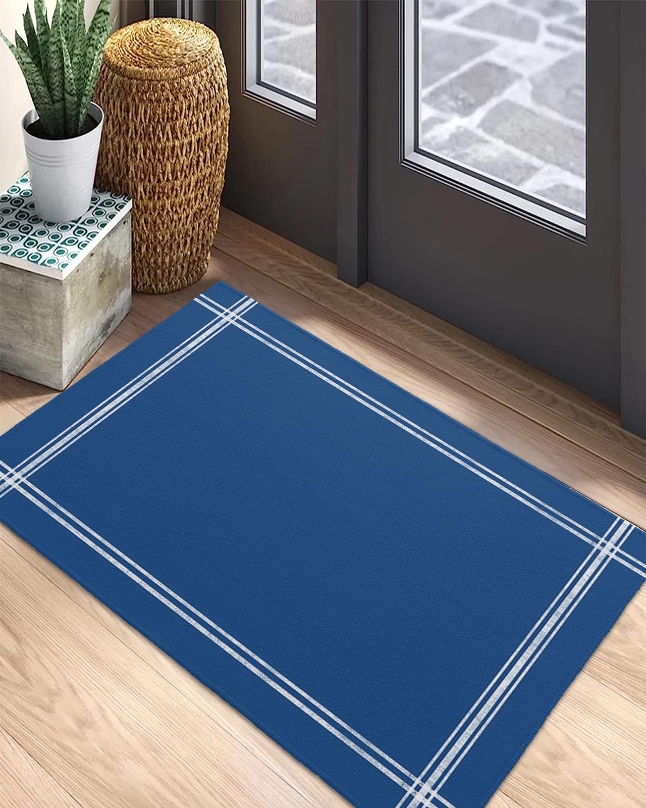 Amazon.com: Indoor Outdoor Mats, Solid Color Navy Blue Door Mat