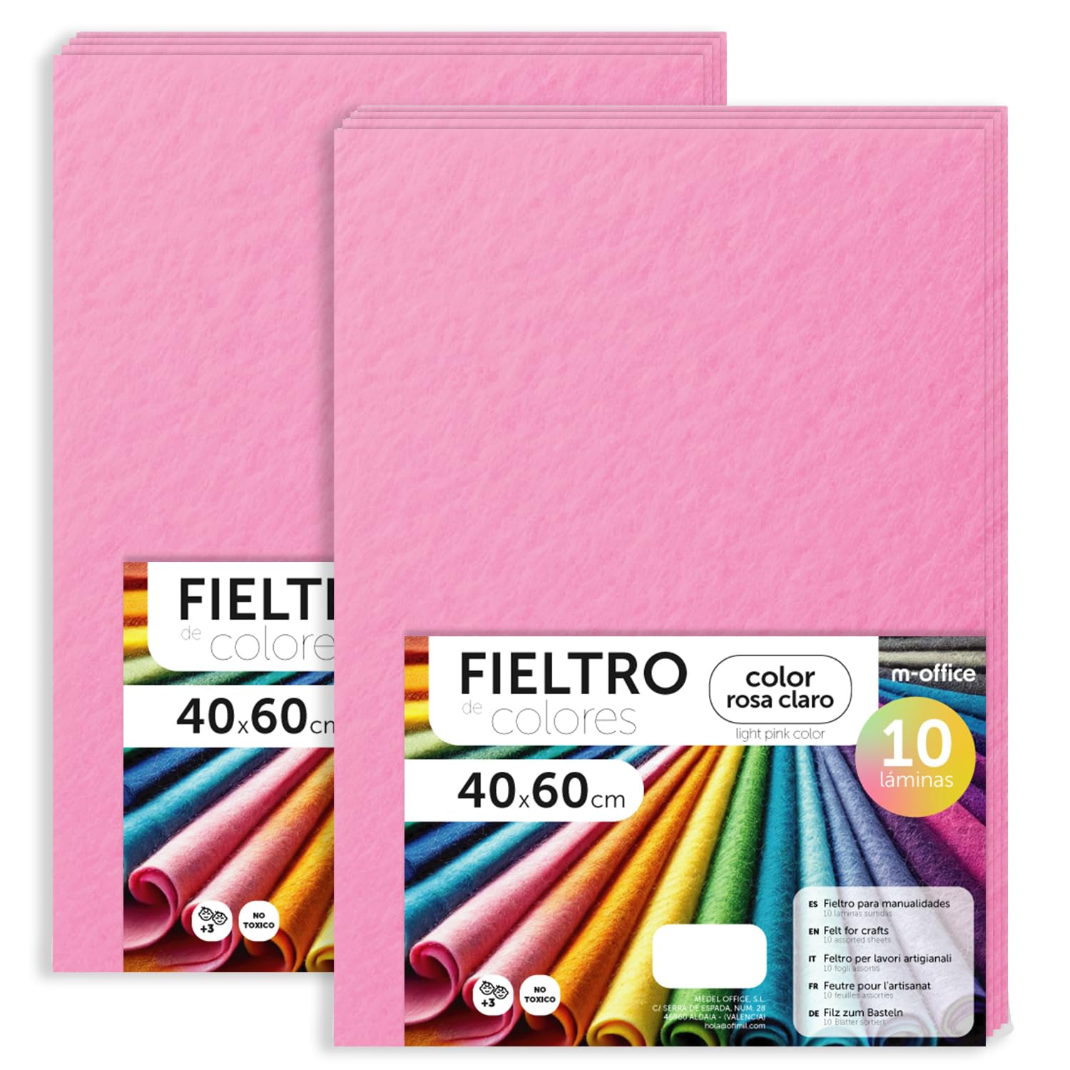 Fieltro para Manualidades, Fieltro de Colores, Suave y Flexible, Material para Costura, Telas Patchwork, Ideal para proyectos DIY, artesanía o decoración, 20x30cm - m-office (rojo, 10 uds) — view 12