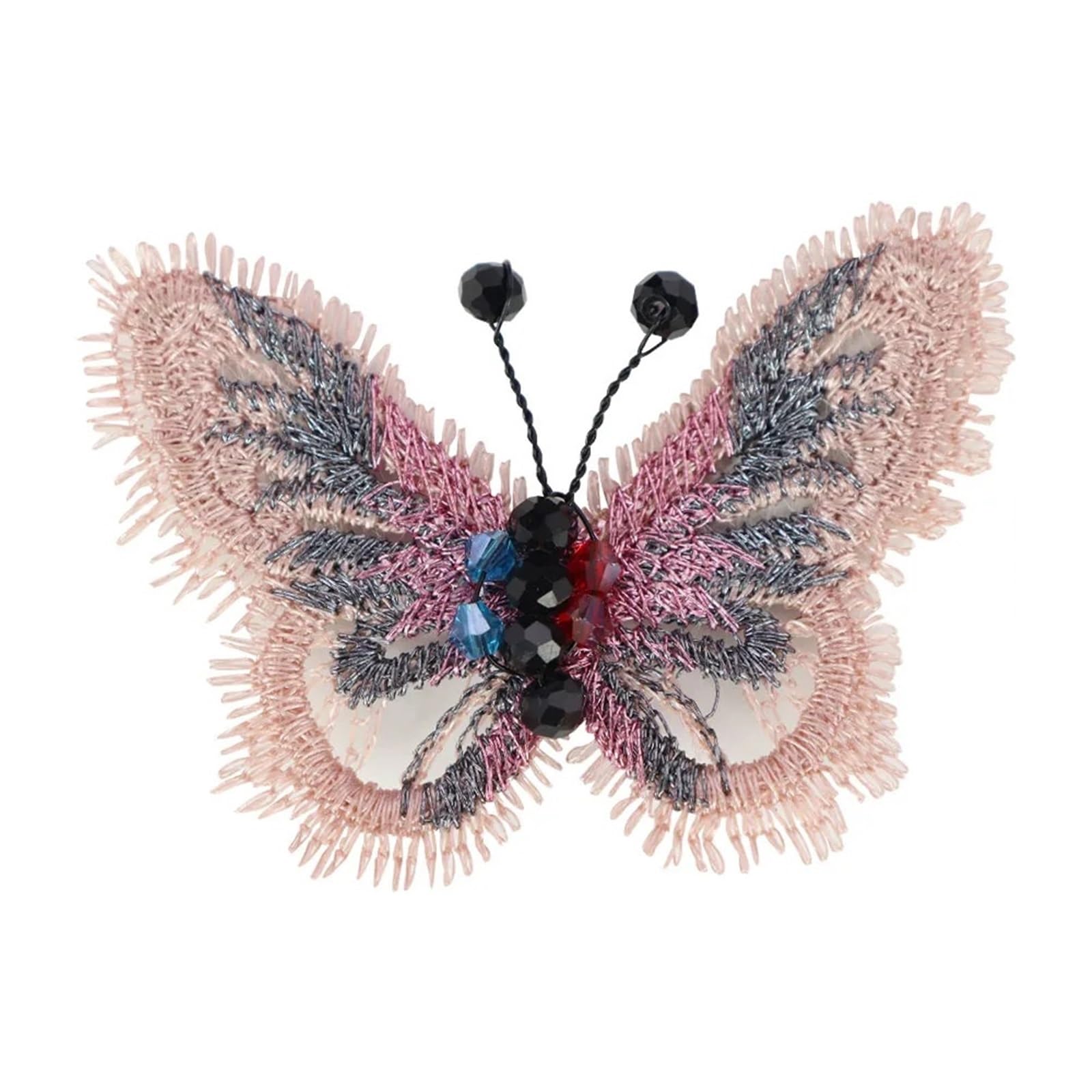 Parches de mariposa Parche de encaje mariposa bordado 30 piezas | Vestido de novia de boda, apliques de cuentas, artesanía de cuentas de costura DIY(Color-10)