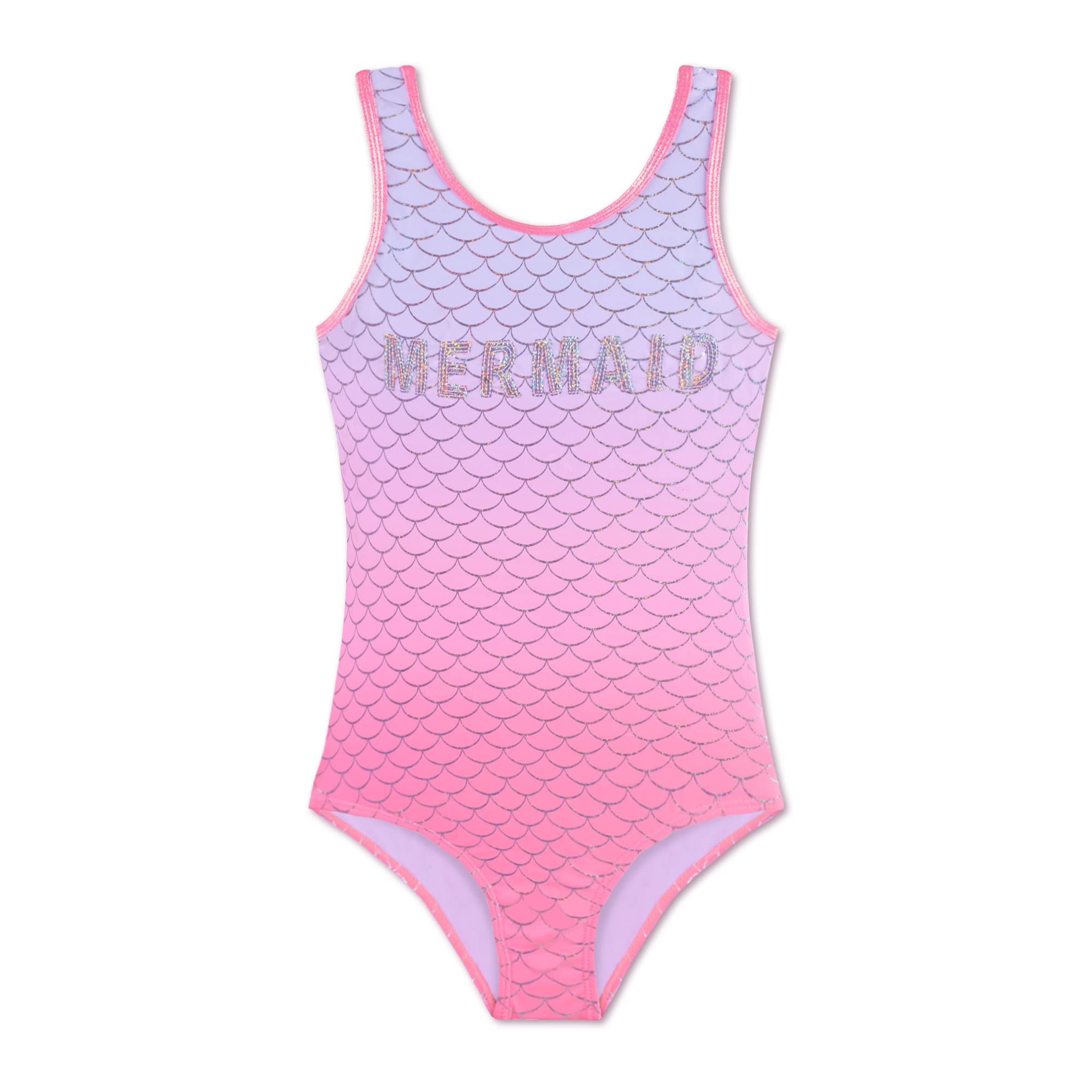 Gifts TreatGirls Swimsuit One Piece Swimwear Mermaid Swimming Costume Junior Kids Bathing Suit Pink Fade UV Protection Summer 4 to 14 Years