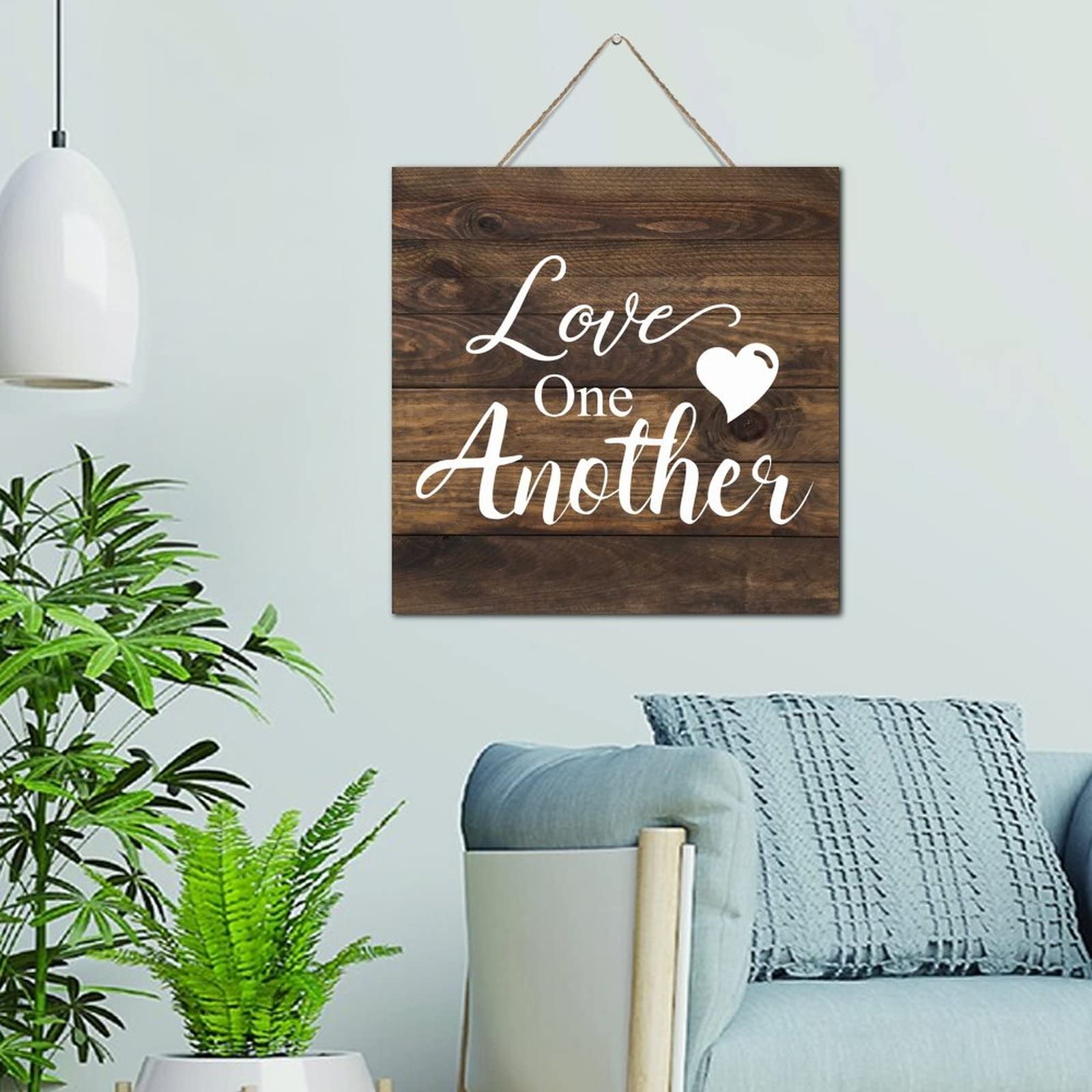 Plaque en bois Love One Another cadeau idéal pour crémaillère et décoration