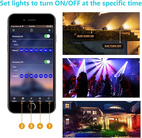 Miniatura 3 de Focos de paisaje de Halloween, IP65 impermeables de millones de colores, carcasa de metal, luz RGB para exteriores, aplicación y control remoto,